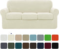 Subrtex Stretch Textured Grid Sofa Cover Slipcover,Separate Cushion Cover(Ivory, Sofa), Size: Sofa/3-Seater