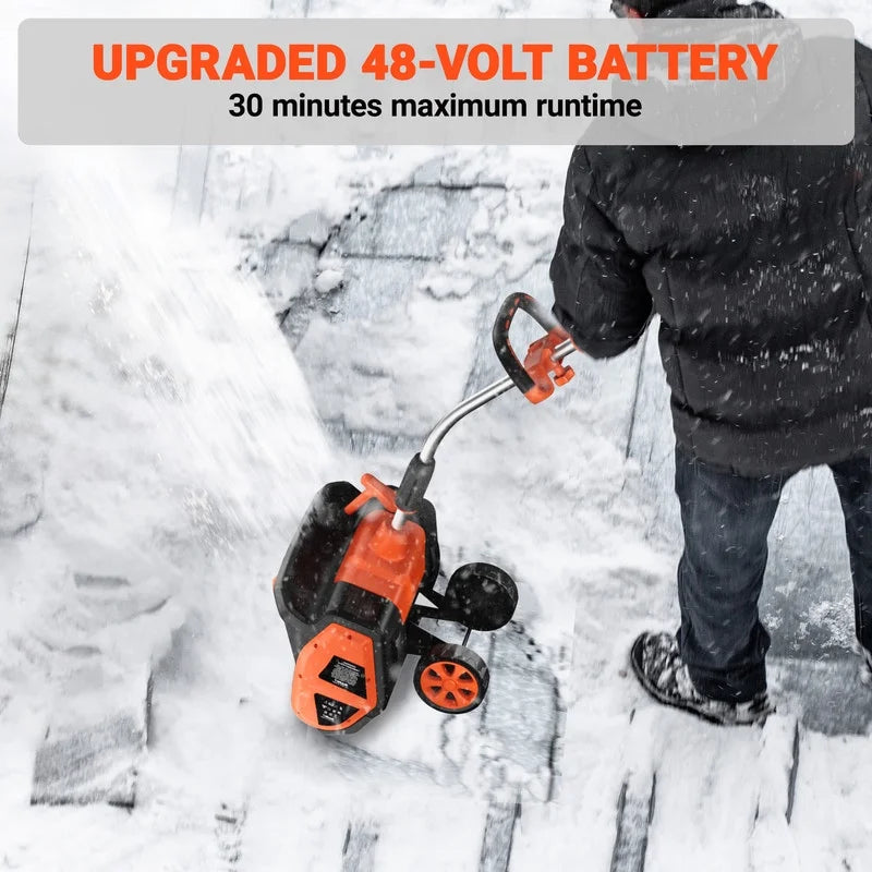 VOLTASK Cordless Snow Shovel - 24V | 11 - Inch | 4 - Ah Cordless Snow Blower, Battery Snow Blower with Adjustable Front Handle (4 - Ah Battery & Quick Charger Included)