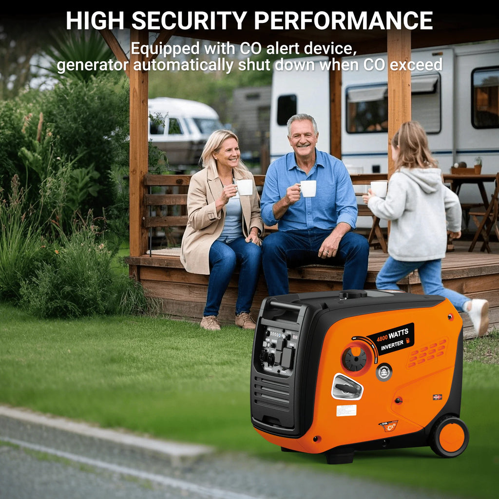 Efurden 4000W Inverter Generator Gas Powered, Portable Gas Generator for Home and Outdoor Use, Leightweight and ECO Mode
