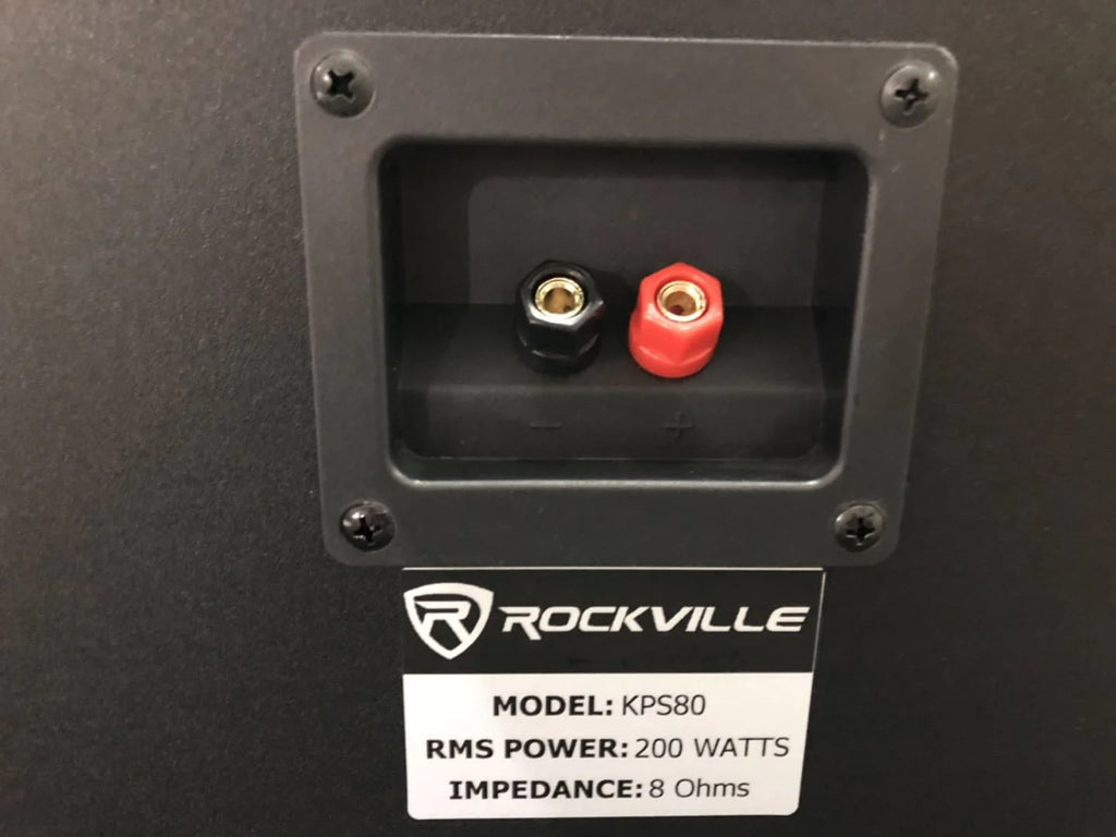 2) Rockville KPS80 8" Karaoke Vocal Speakers+Singmix 5 Bluetooth Amplifier Mixer + Rockville R14GSBR100 Red/Blk 14 Gauge 100' Ft. Mini Spool Car Audio Speaker Wire