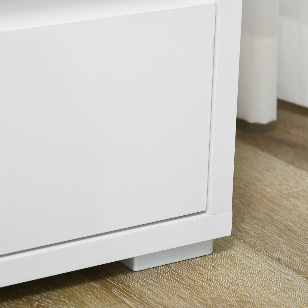 HOMCOM Kommode mit 3 Schubladen aus Spanplatte in Weiß für Schlafzimmer, Büro und Wohnzimmer, 70Lx37x75cm