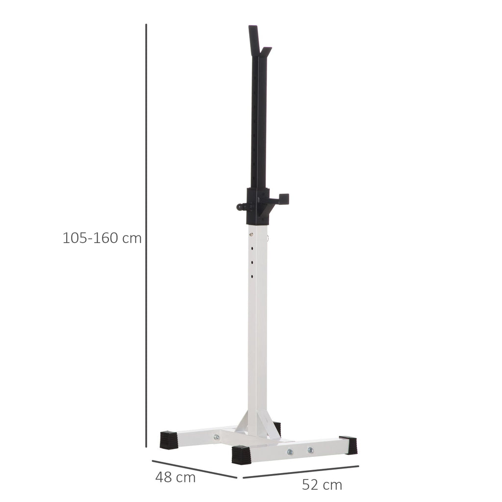 HOMCOM Hantelständer, 2er-Set, bis 150 kg belastbar, höhenverstellbar, Stahl, weiß+schwarz, 52 x 48 x 160 cm