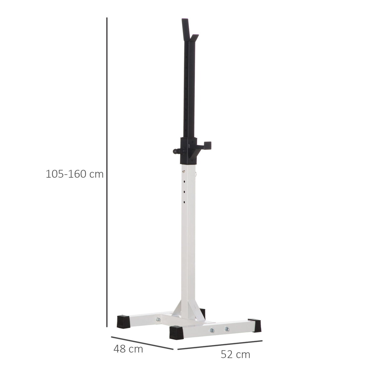 HOMCOM Hantelständer, 2er-Set, bis 150 kg belastbar, höhenverstellbar, Stahl, weiß+schwarz, 52 x 48 x 160 cm