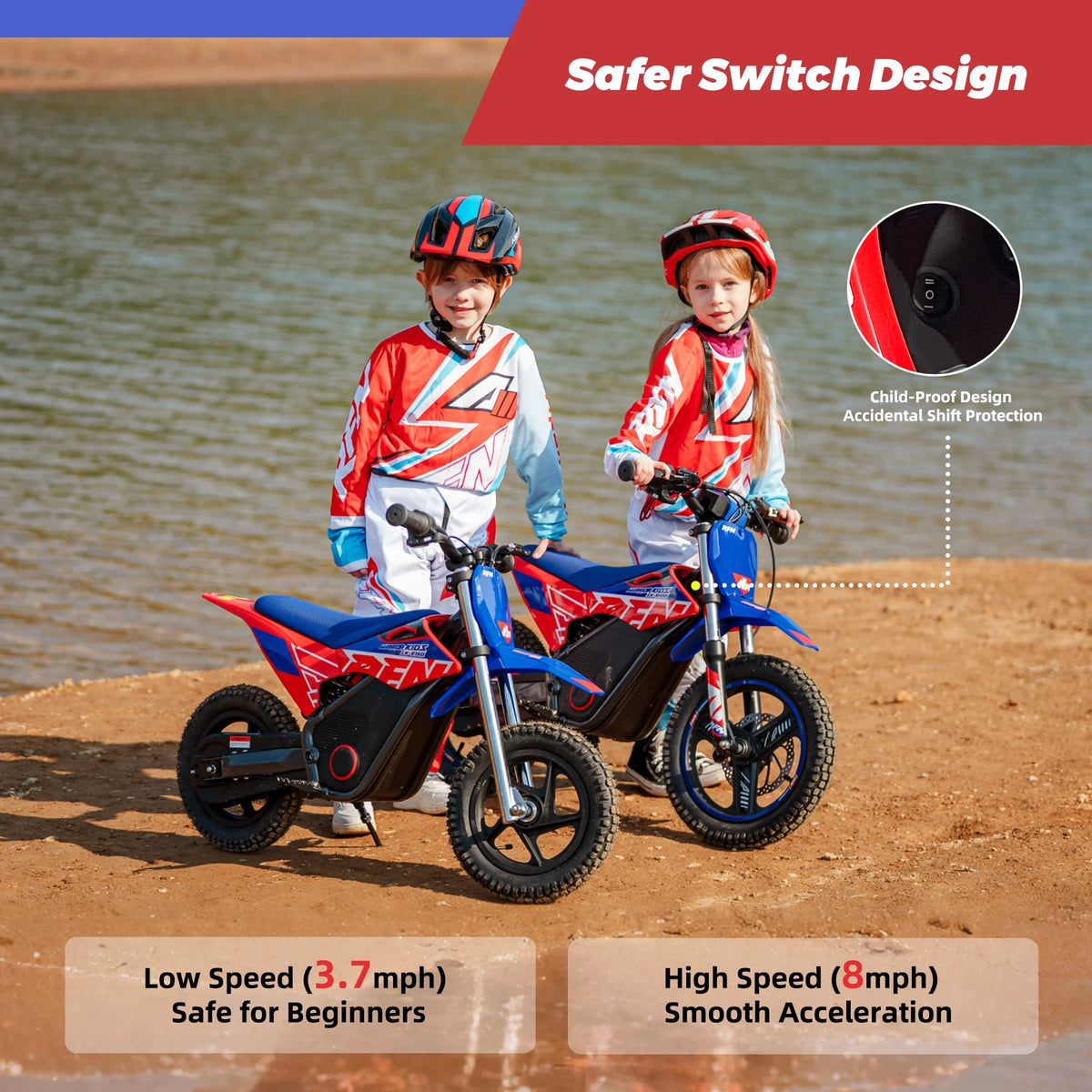 RFN Warrior Kids SX - E150 24V 200W Kids Electric Dirt Bike ?2 - Speed Off - Road Motorcycle, 8 Mph, 6.2 Mile Range, Ages 3 - 6