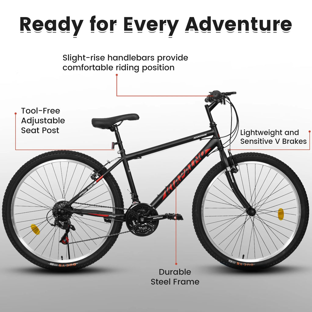 Ecarpat Mountain Bike 26 in for Men Women, 21 Speeds High - Carbon Steel Frame, Classic Adult Teens Sport Bicycle, V Brakes Bicycle for Snow City Commuters and Short Trip