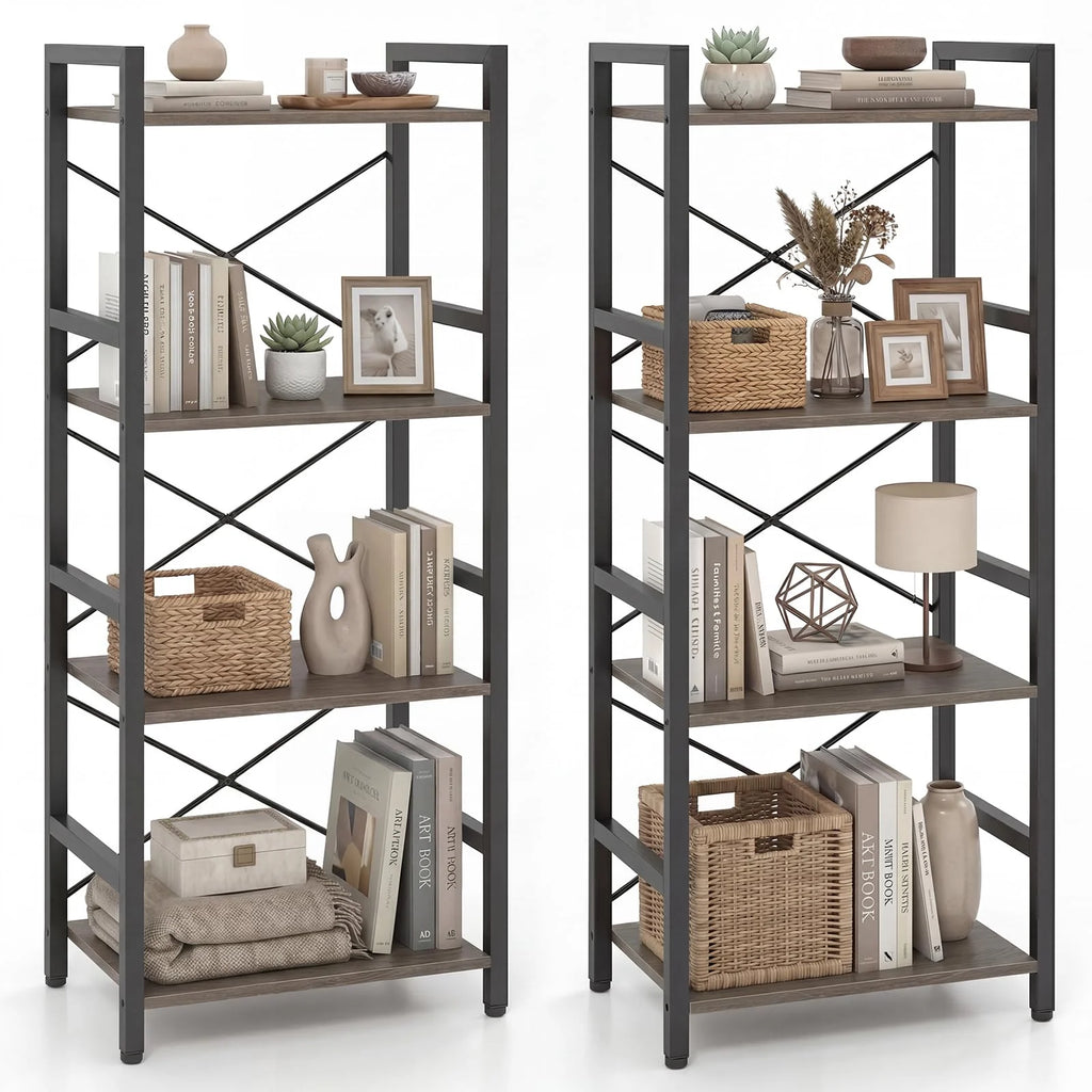 Tangkula 3-Tier Industrial Bookshelf for Home Office