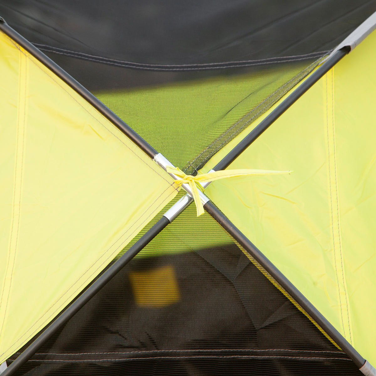 Outsunny Campingzelt 3 Personen Kuppelzelt, Wasserdicht und UV-Schutz, 300x300x180 cm, Gelb und Grau