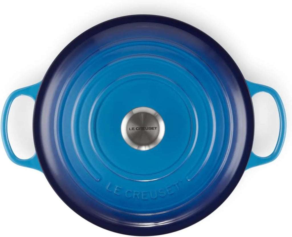 Le Creuset Signature Enamelled Cast Iron 28cm Round Casserole Dish with Lid, Blue