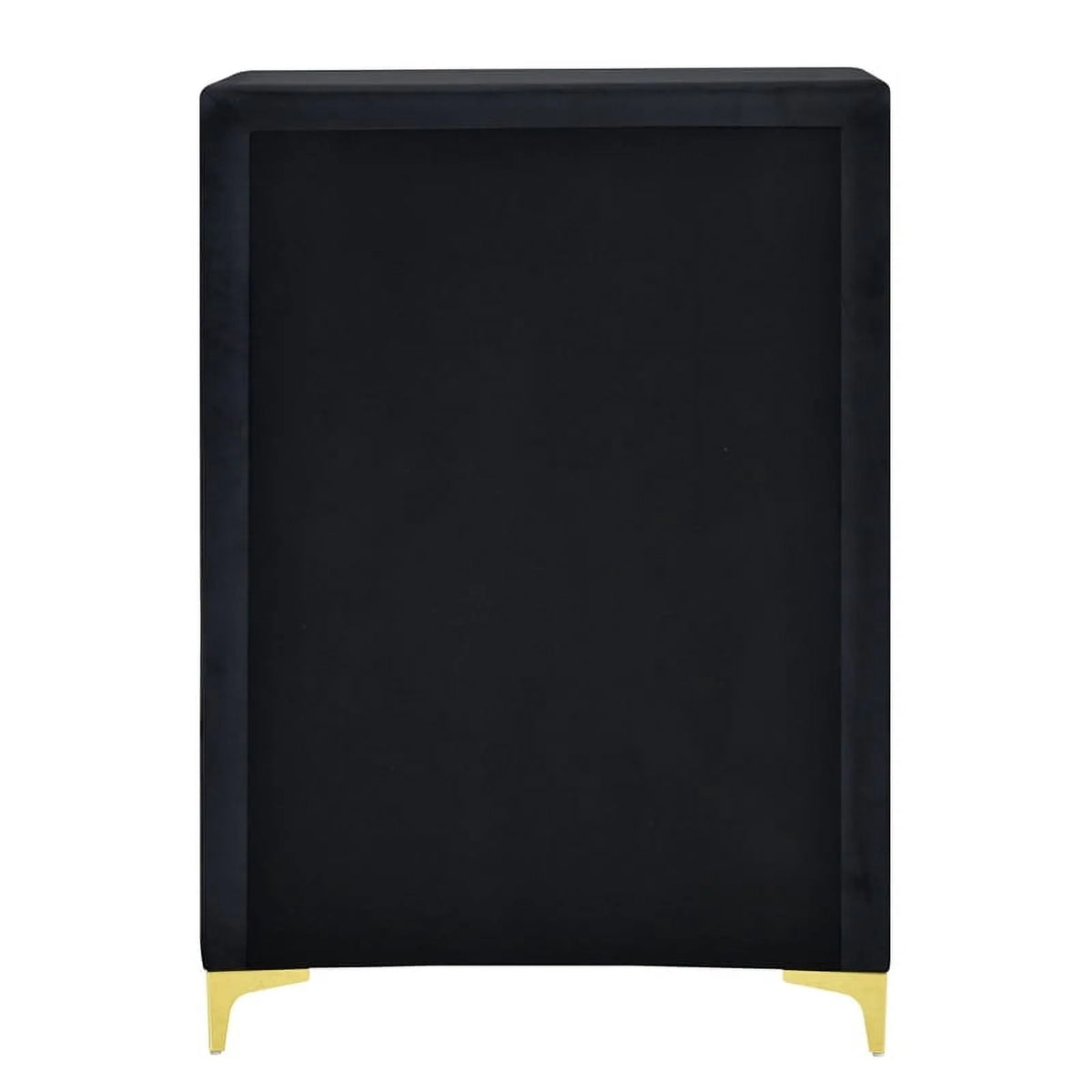 Better Home Products Monique Velvet Upholstered 5 - Drawer Chest in Black