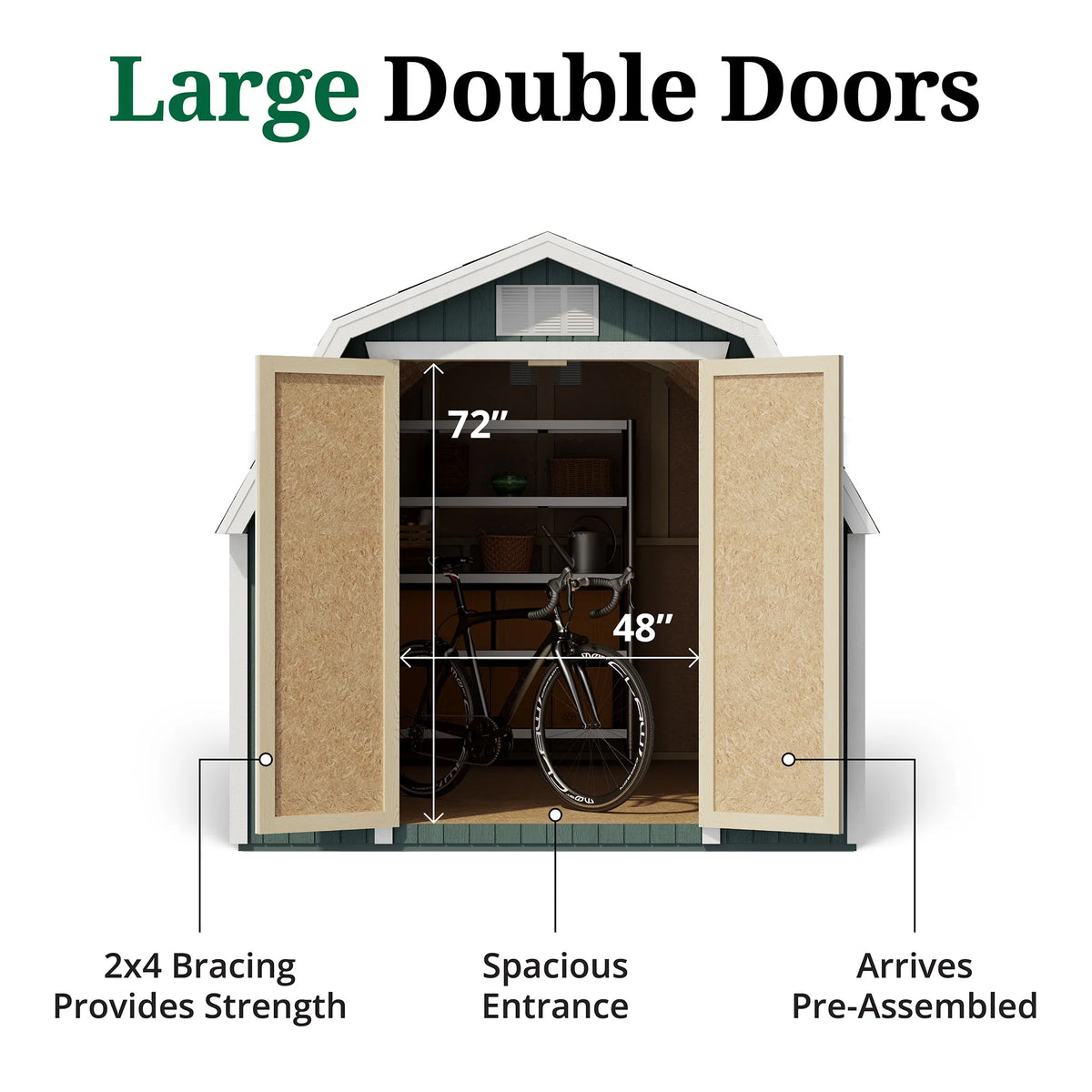 Little Cottage Co. 8x8 Classic Gambrel Barn with 4 Ft. Sidewalls, Outdoor Wood Storage Shed Do - It - Yourself Precut Kit