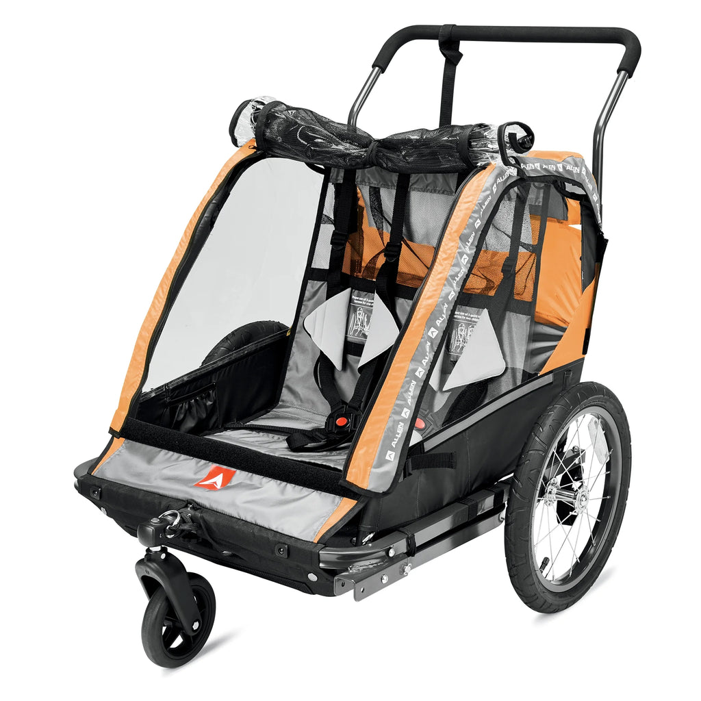 Allen Sports Deluxe 2 - Child Bicycle Trailer & Stroller, Model AS2, Green