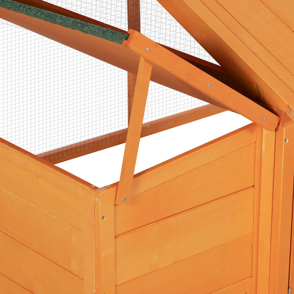 PawHut Hühnerstall Hühnerkäfig mit Nistkasten Tür und leicht zu öffnendem Dach für 4 bis 8 Hühner 240 x 112,5 x 76 cm Orange