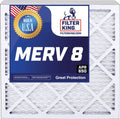 Filter King 20x25x1 Air Filters | 6 Pack | MERV 8 HVAC Pleated AC Furnace Filters, Increases Air Quality | Actual Size 19.75x24.75x1