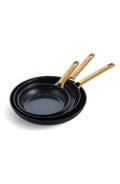 GreenPan Reserve Set of 3 Ceramic Nonstick Frying Pans Black