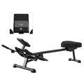 SPORTNOW Rudergerät mit 12 Stufen hydraulischem Widerstand, LCD-Bildschirm für Cardio-Training zu Hause, maximale Belastung 130 kg, Schwarz