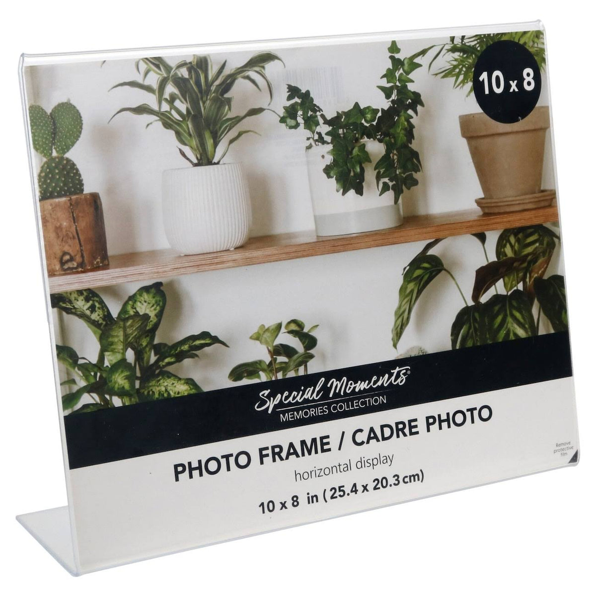 Special Moments Freestanding Borderless L-Shaped Horizontal Plastic Picture Frames, 8x10 in.