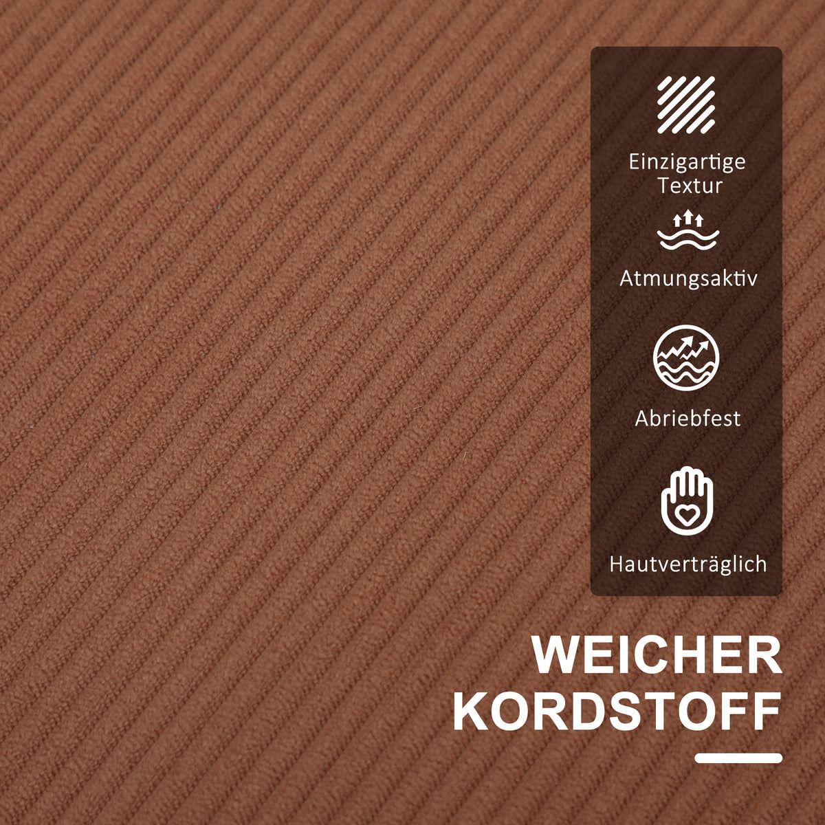 HOMCOM Zweisitzer-Sofa mit Stauraum und soliden Holzbeinen, für Wohnzimmer, Schlafzimmer, 117 x 63 x 79 cm, Orange