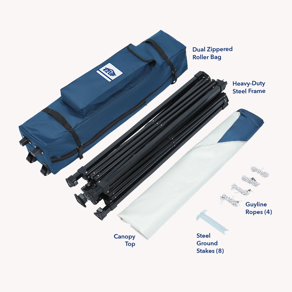 E - Z UP 13x13 ONE - UP Instant Canopy Tent ?pop up Outdoor Shade Tent with Vented Top, Adjustable Height & Roller Bag