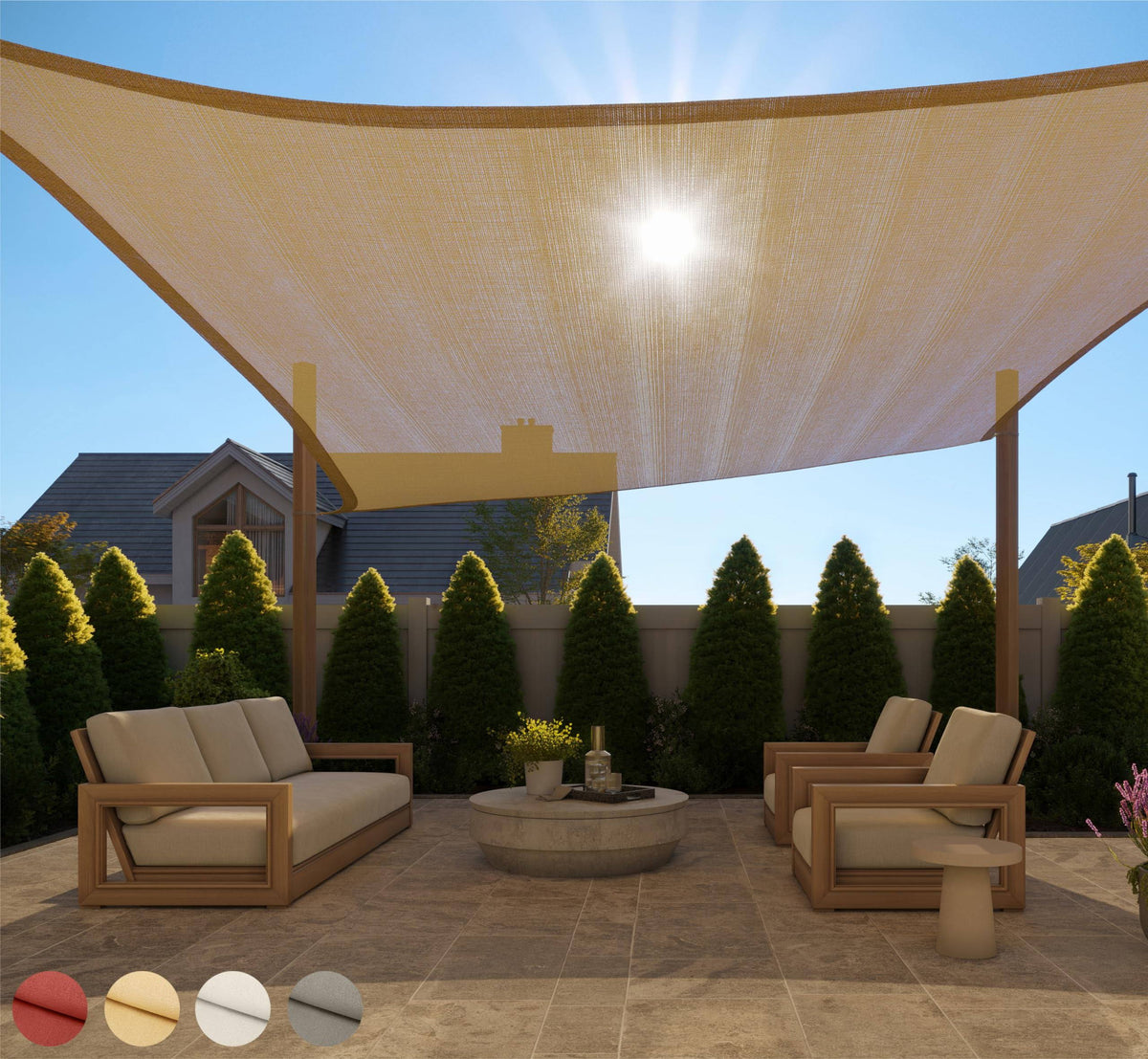 Gorilla Grip Heavy Duty Sun Shade, UV Protection Fade Tear and Rust Resistant Canopy Blocks Sunlight, Easy Install Breathable Sail, Shades Outdoor