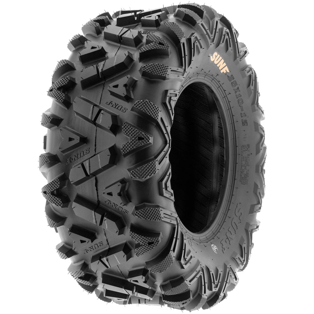 Sunf All-Terrain ATV UTV Tires 25x10 - 12 25x10x12 6 PR A033 (Pair of 2)