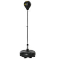 HOMCOM Punchingball Set Standbox Fitness Boxsack Training Set 133-151 cm höhenverstellbar mit 1 paar Handschuhe geeignet für Profis und Anfänger Schwarz