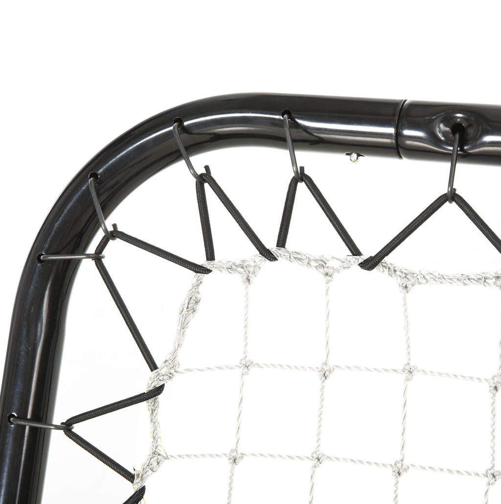 HOMCOM Rebounder für Fußball, Prellwand mit Heringen, verstellbar in 5 Stufen, tragbar, Kickback Tor, verstellbar Fußballtor für Jugendliche, Rückprallwand für Baseball Training 78x84x78cm, Weiß