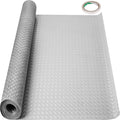 VEVOR Garage Floor Mat Garage Flooring Roll 4.9x19ft Anti-Slip Silver PVC Vinyl