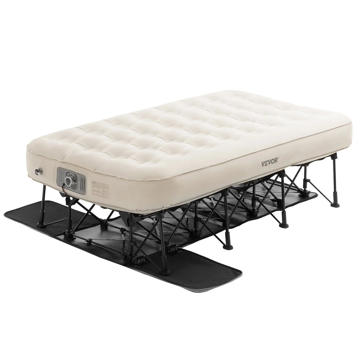 Air Mattress with Frame, Inflatable 1 Person Camping Cot with Built - in Pump, Portable Folding Air Beds Supports 300 lb, Blow up Anywhere Bed for Guests Camping Travel Indoor & Outdoor Use