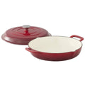Food Network 3.5-Qt. Enameled Cast-Iron Braiser with Lid Red