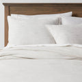 3PC Full/Queen Space Dyed Cotton Linen Duvet Cover & Sham Set Light Gray - Threshold