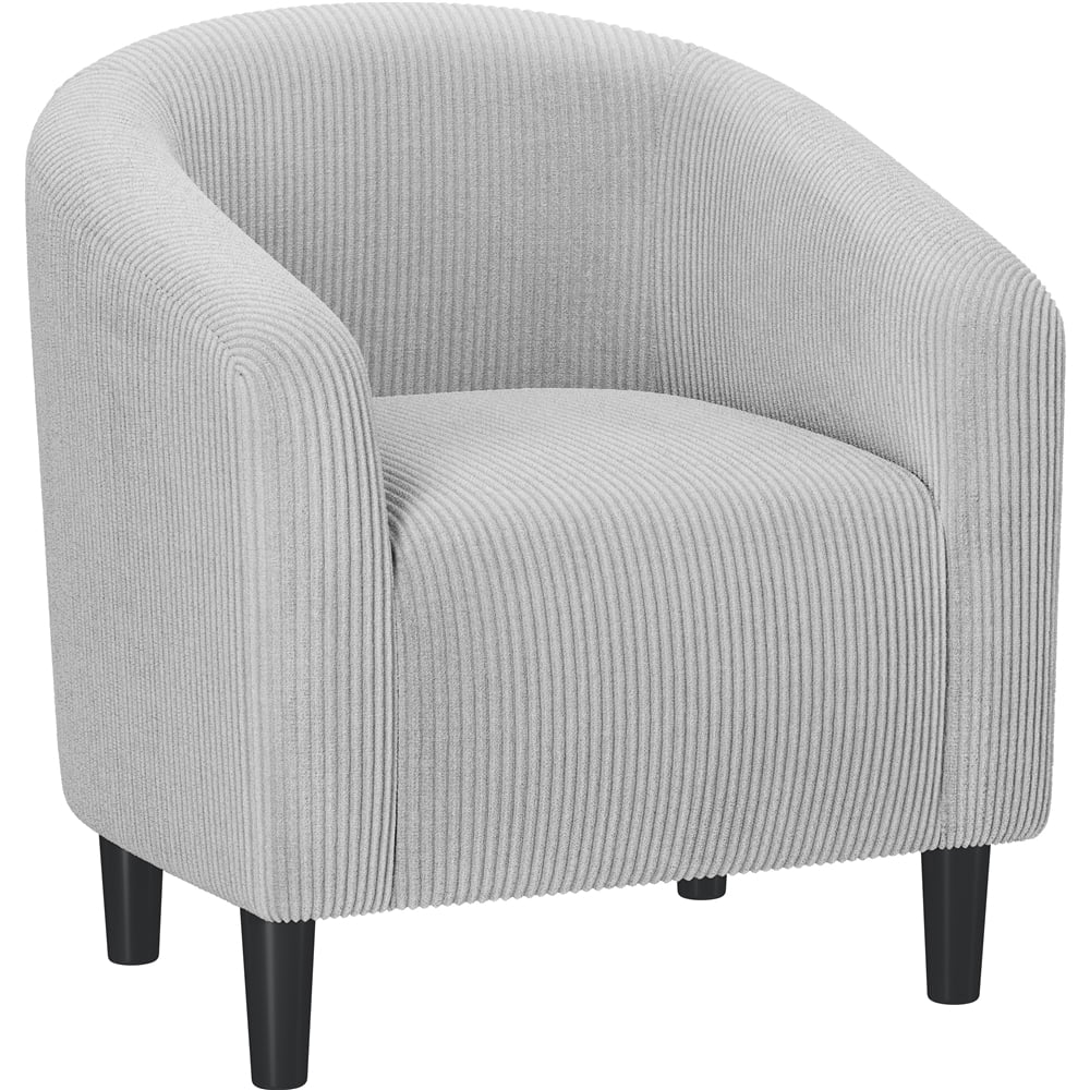 Yaheetech Upholstered Club Chair Accent Barrel Chair, Ivory