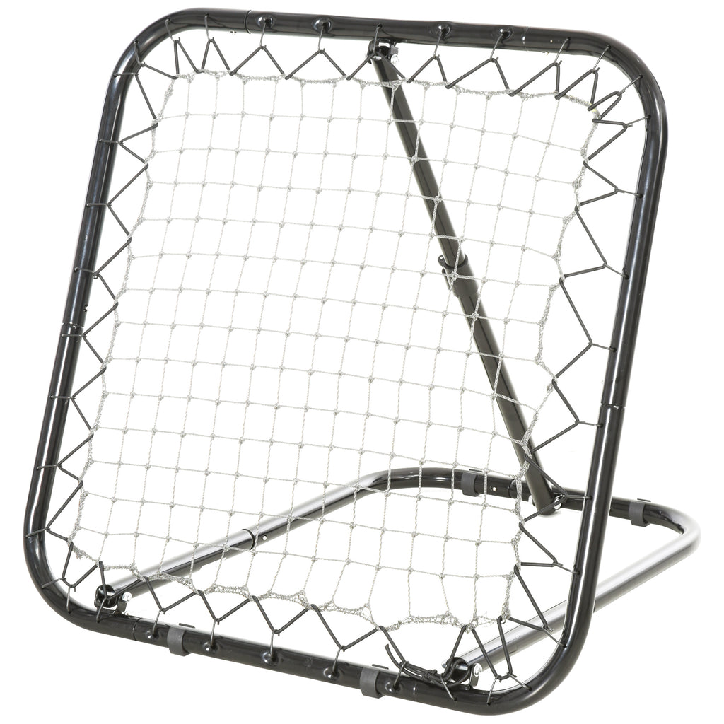 HOMCOM Rebounder für Fußball, Prellwand mit Heringen, verstellbar in 5 Stufen, tragbar, Kickback Tor, verstellbar Fußballtor für Jugendliche, Rückprallwand für Baseball Training 78x84x78cm, Weiß