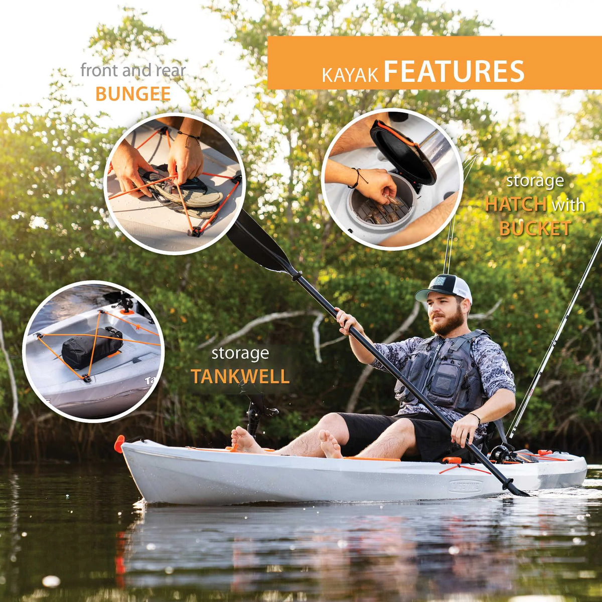 Lifetime Tamarack Pro 123 in Sit - on - Top Kayak, Eclipse Fusion (91058)
