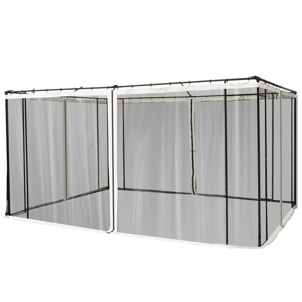 Outsunny Replacement Mesh Mosquito Netting Screen Walls for 10' x 12' Patio Gazebo 4-Panel Sidewalls with Zippers Wall Only Can