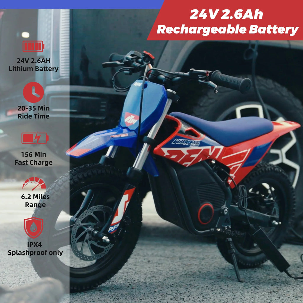 RFN Warrior Kids SX - E150 24V 200W Kids Electric Dirt Bike ?2 - Speed Off - Road Motorcycle, 8 Mph, 6.2 Mile Range, Ages 3 - 6
