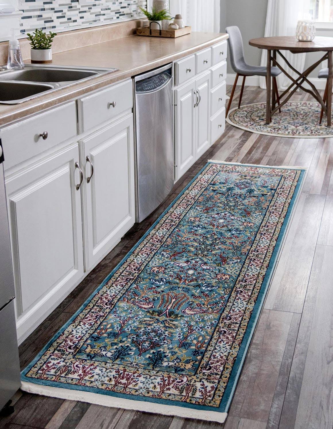 Unique Loom Bristol Narenj Blue 3' x 13' Runner Rug