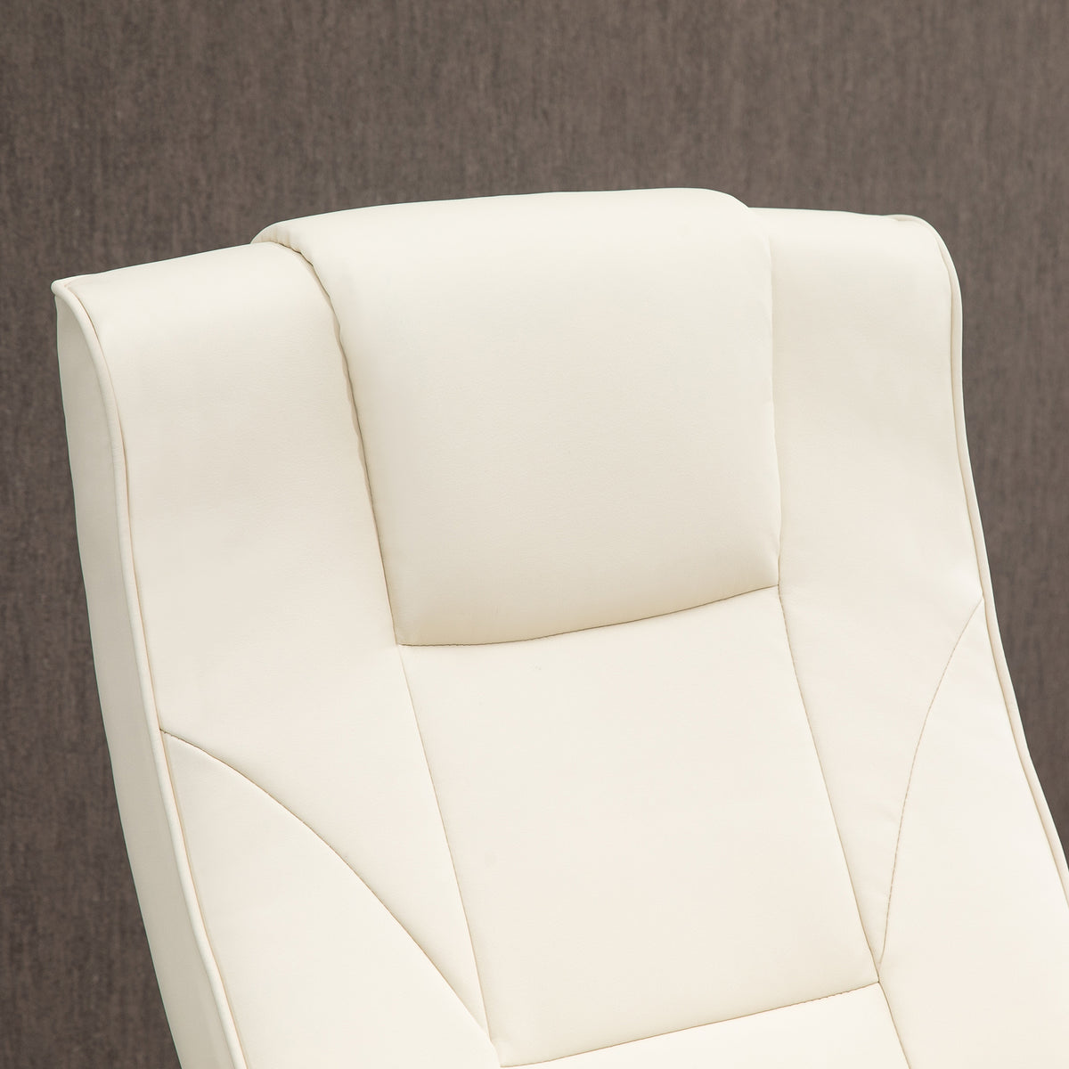 HOMCOM Massagesessel, mit Fußhocker, 10 Massagepunkte, Liegefunktion, drehbarer Sitz, Cremeweiß, 73 x 83 x 106cm