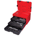 Polished Chrome SAE & Metric Combination Mechanics Tool Set - 243 PC