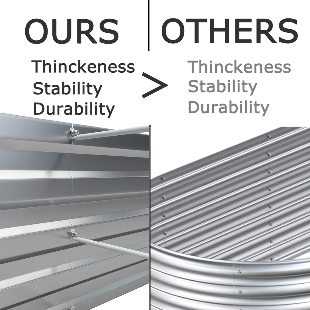 Foxlang 2 Pack 8x4x1ft Galvanized Raised Garden Bed