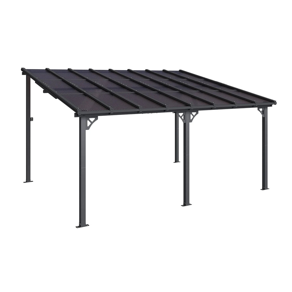 Sumnthink 10'X12' Gazebo for Patio, Gazebo Pergola with Sloped Roof, Large Wall - Mounted Heavy Duty Awnings, for Patio, Deck and Backyard