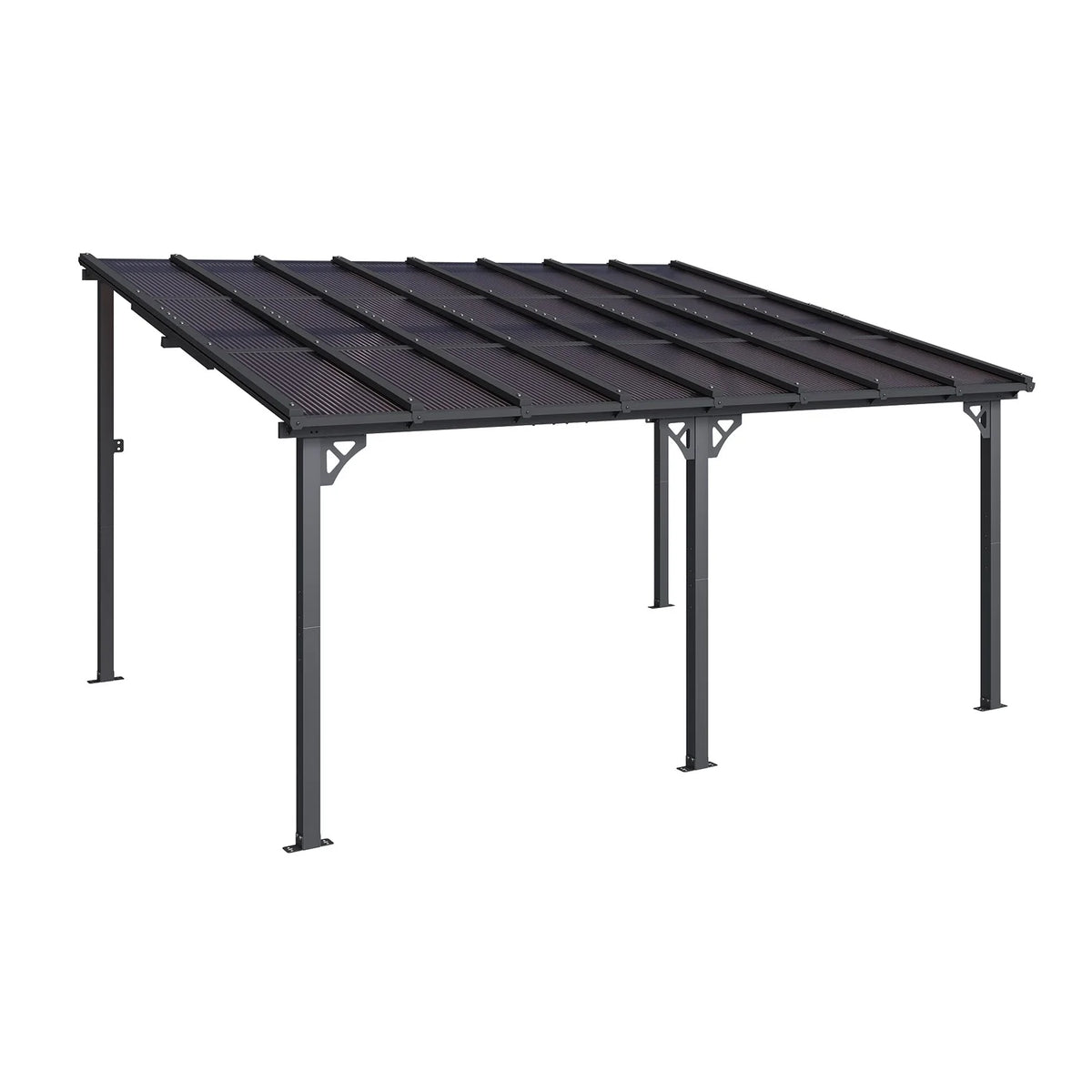Sumnthink 10'X12' Gazebo for Patio, Gazebo Pergola with Sloped Roof, Large Wall - Mounted Heavy Duty Awnings, for Patio, Deck and Backyard