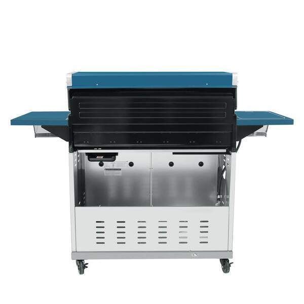 6-Burner Propane Gas Grill in Blue with Sear Burner and Side Burner