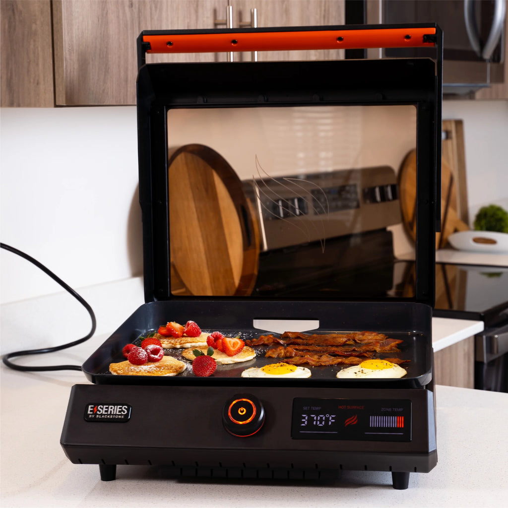 Blackstone E - Series 17" Electric Tabletop Griddle with Hood, Black