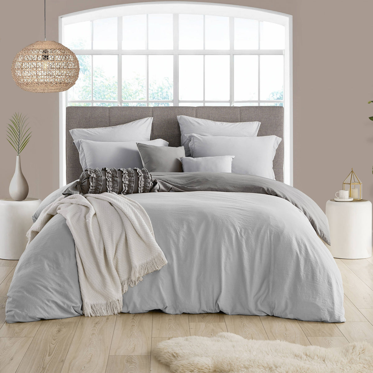 Cathay Home Cathay Swift Home Classic Microfiber Reversible Duvet Cover Set King/California King Silver/Grey | Boscov's