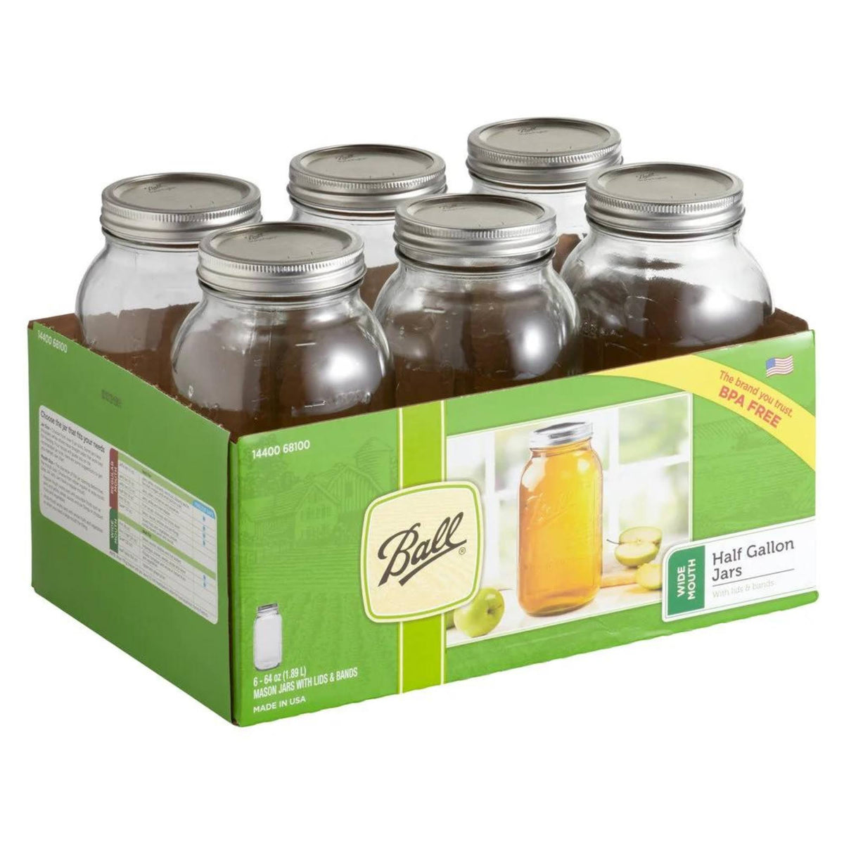 Ball Mason Jars, Wide Mouth, Pint - 12 jars