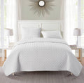 VCNY Nina Embossed Quilt Set White King 3 Piece