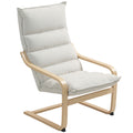 HOMCOM Loungesessel moderner Freizeitsessel Schlafzimmersessel mit gebogenen Armlehnen, Kissen, 67 x 83 x 105 cm, creme
