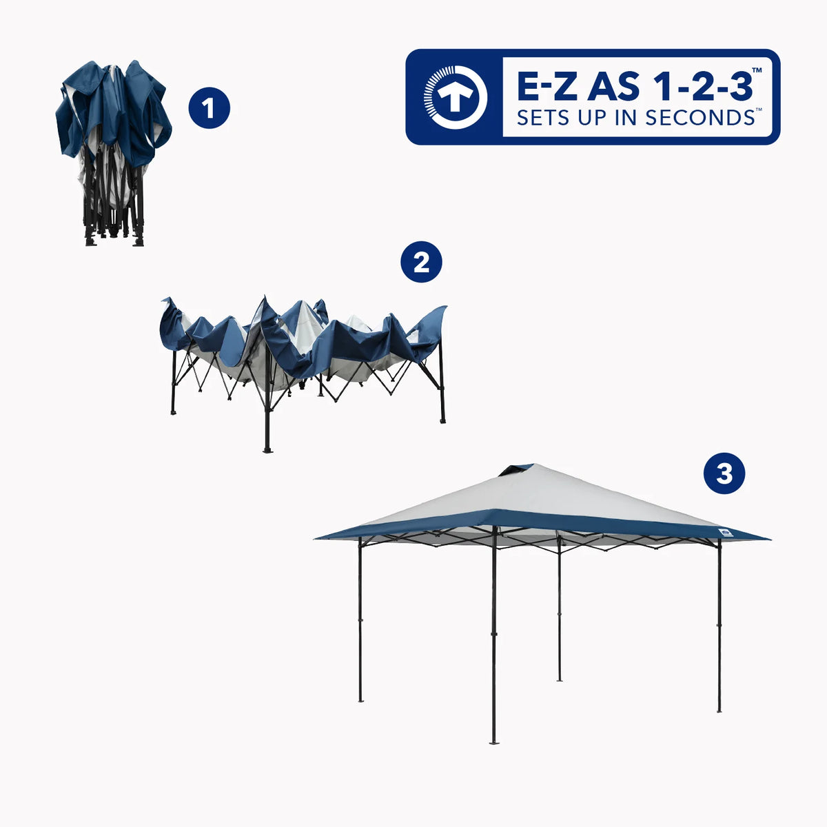 E - Z UP 13x13 ONE - UP Instant Canopy Tent ?pop up Outdoor Shade Tent with Vented Top, Adjustable Height & Roller Bag