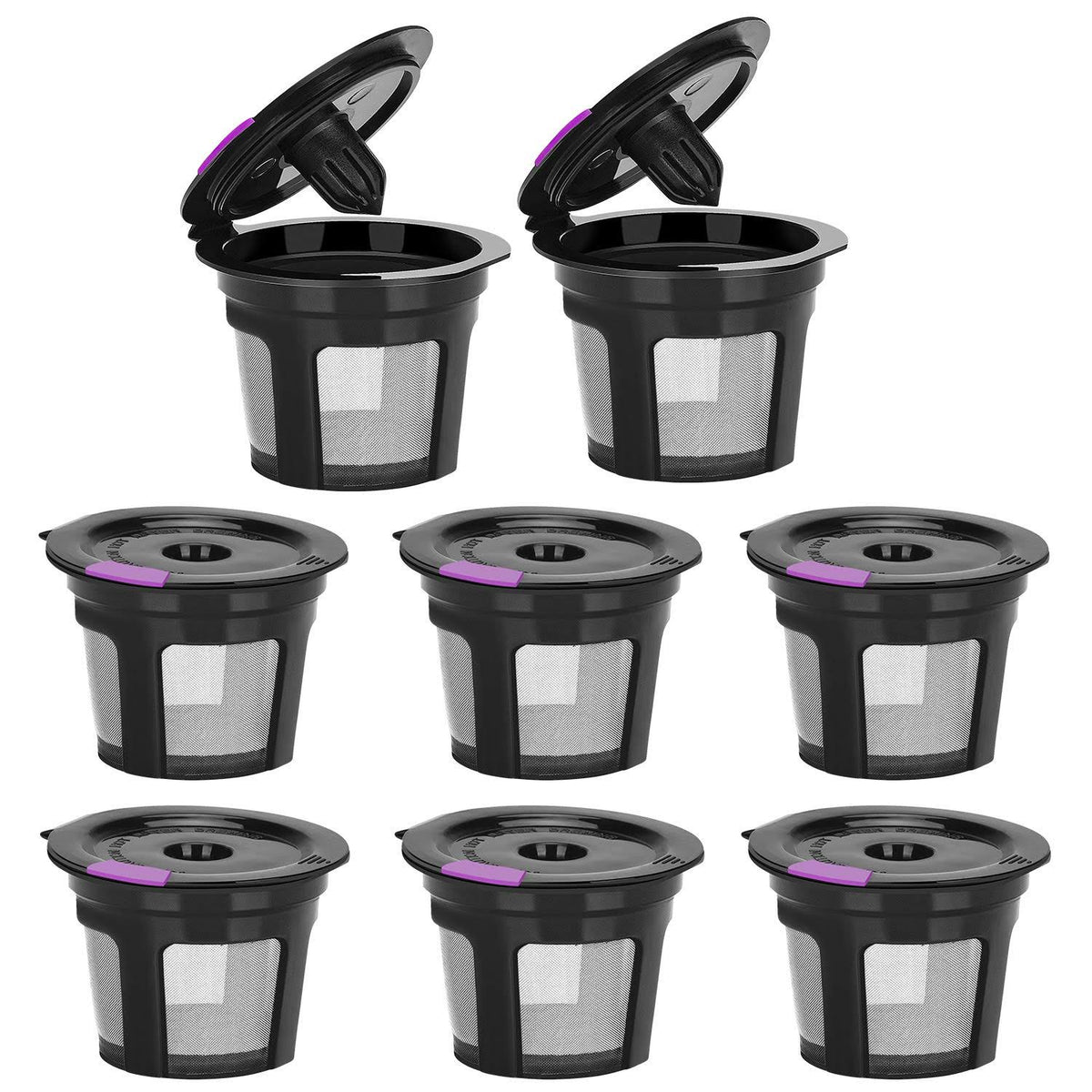 MaxRona Reusable K Cups for Keurig 2.0&1.0, 8 Packs Universal Refillable K Cups Coffee Filter, BPA-Free K Cup Reusable Fits Most Keurig K-Cup Brewers