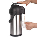 Cresimo 74 oz (2.2 Liter) Airpot Thermal Coffee Carafe/Lever Action/Stainless Steel